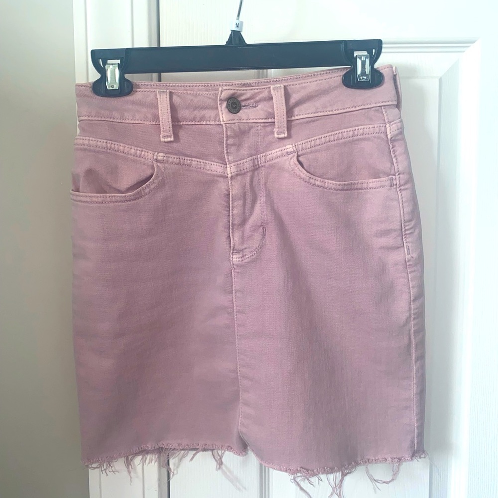 HOLLISTER LIGHT PURPLE DENIM MINI SKIRT